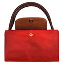 แฟชั่นผู้หญิงพับได้กระเป๋าถือกระเป๋าถือโพลีเอสเตอร์สีแดงโปรโมชั่น
