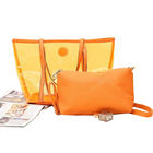 กระเป๋าสุภาพสตรีโปร่งใสใสกระเป๋าถือ PVC, ส้ม / แดง / น้ำเงิน