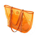 กระเป๋าสุภาพสตรีโปร่งใสใสกระเป๋าถือ PVC, ส้ม / แดง / น้ำเงิน