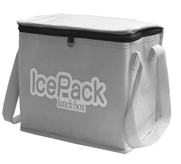กระเป๋าเก็บความเย็นแบบไม่ทอด้วยไฟฟ้า Nonwoven Insulated Cooler Bag สีเทา / น้ำเงิน